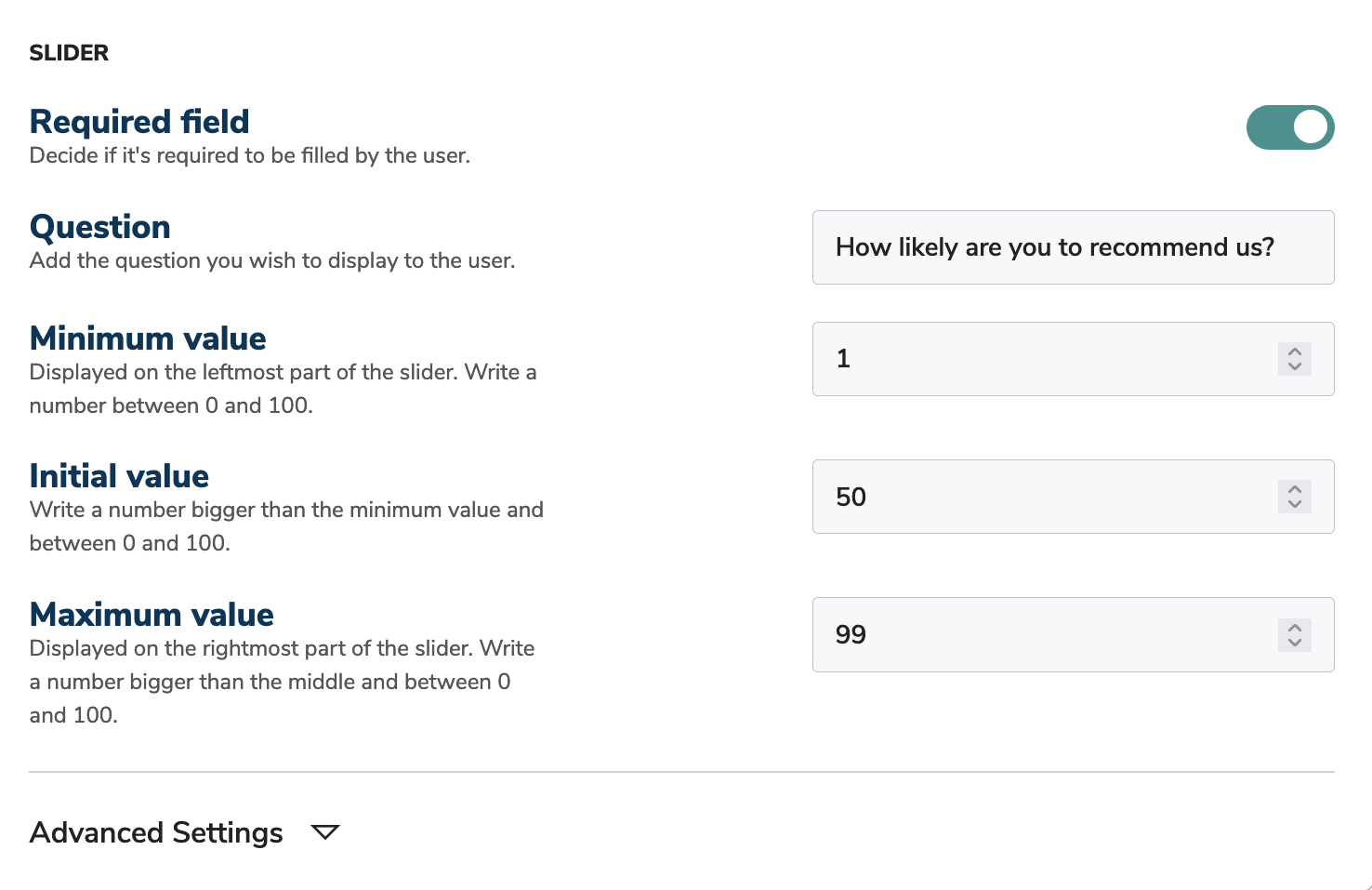 Forms Slider Block